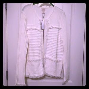 Cream colored Chico’s cardigan. NWT